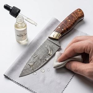 Couteau de chasse à lame fixe en acier Damas fait main, manche en bois de rose, étui en cuir, couteau utilitaire pour bushcraft, camping, EDC, Skinner - Product Image 6