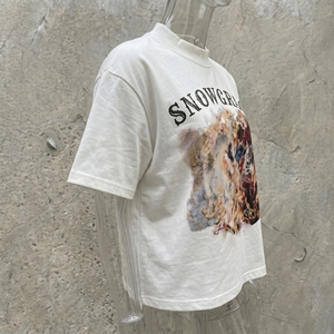 T-shirt à manches courtes surdimensionné Snowgrace pour homme, jersey décontracté en polyester/coton, col rond, motif uni, logo sur le devant - Product Image 4