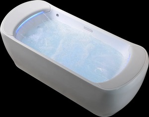 Baignoire autoportante moderne en acrylique écologique avec design d'angle pour salle de bain intérieure, idéale pour les hôtels - Product Image 2