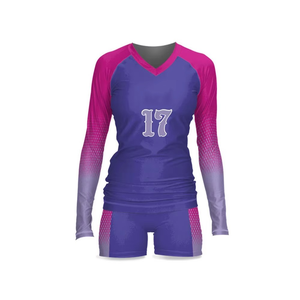 Conjunto Deportivo Femenino de Diseño Único, Jersey de Manga Larga y Pantalones Cortos con Costuras en Contraste y Estampado de Dos Tonos, Uniforme de Voleibol, MOQ Bajo - Product Image 6