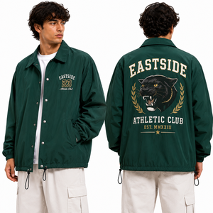 Vintage Nylon <b>Coach</b> Jacket 90s Skate Style Washed Finish Loose Fit Streetwear Casual Windbreaker Custom Printing Service Low MOQ - Product Image 2