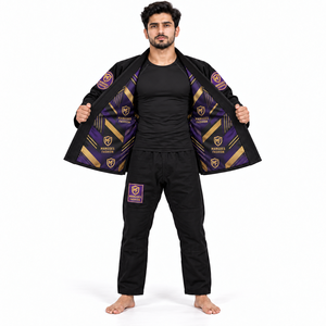 ชุดยิวยิตสูพรีเมียม สำหรับฝึกซ้อม BJJ น้ำหนักเบา 440 กรัม ผ้าฝ้ายคิโมโน ปักโลโก้ตามสั่ง พิมพ์ลายซิลค์สกรีน เสริมความแข็งแรง - Product Image 4