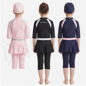 Ensemble de maillots de bain 3 pièces NORTH APPROACH pour filles avec jupe et bonnet, séchage rapide, spandex, polyester, coupe classique - Product Image 2