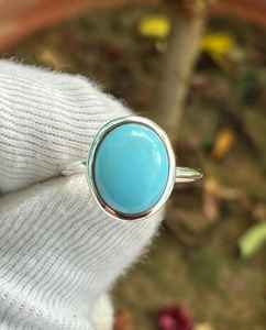 Anillo de Turquesa Sleeping Beauty, Plata de Ley, Gema Azul de Arizona, Hecho a Mano, Ajustable, Joyería de Piedras Preciosas para Mujer - Product Image 6