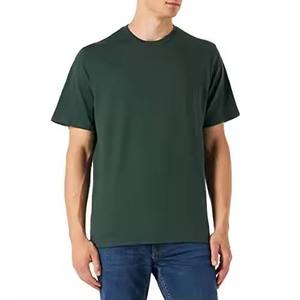 Camiseta de Algodón Verde Oscuro para Hombre, Manga Larga, Cuello Redondo, Corte Regular, Color Sólido, Transpirable, Secado Rápido, 180g, Logotipo Frontal, Top Básico - Product Image 2