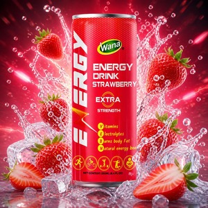 เครื่องดื่มชูกำลังรสสตรอว์เบอร์รีขายส่ง ขนาด 250 มล. บรรจุกระป๋องอะลูมิเนียม มีตัวอย่างฟรี ได้รับการรับรองฮาลาล HACCP ISO รับผลิตแบรนด์ส่วนตัว ผู้จัดจำหน่ายส่งออก - Product Image 2
