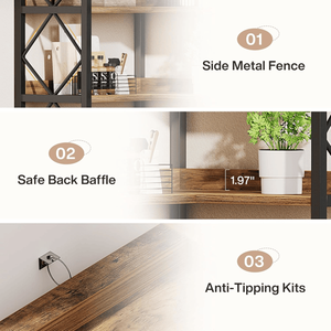 ชั้นวางหนังสือทรงสูง ตู้หนังสือดีไซน์ทันสมัยสำหรับจัดแสดงคอลเลกชันของคุณ - Product Image 3