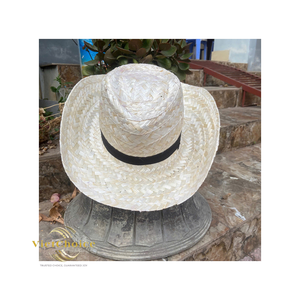 Vietchoice Straw Cowboy <b>Hat</b> Toquilla Hand Embroidered Adjustable <b>Band</b> Unisex Outdoor Adult <b>Hat</b> with Rope Strap - Product Image 6