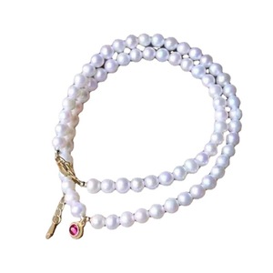 Collier et bracelet élégants et simples en perles d'eau douce à col de cygne, double usage, lumière intense, corindon rouge proche, argent S925 - Product Image 5