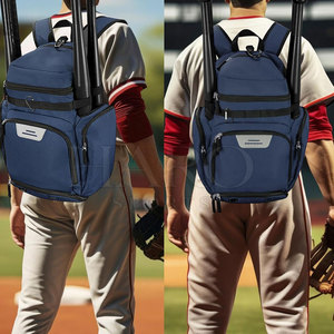 Multi Compartment Rolling Sports Baseball <b>Backpack</b> With Handle Large Storage Space For Team Travel And Outdoor Events - Product Image 5