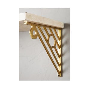 Luxury <b>Mirror</b> Finish Brass Shelf <b>Bracket</b> for Elegant Home Furniture Wall Shelf Decorative Support Applications - Product Image 1