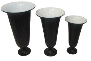 Venta caliente muerto mate Color negro forma única hierro Metal MESA CENTRO decorativo florero maceta hecha a mano - Product Image 2