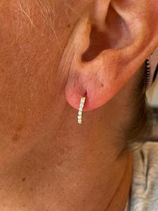 Pendientes de Aro de Oro de 14K con Diamante Redondo de Laboratorio de 0.30ct, Aros Minimalistas con Diamantes, Regalo de Aniversario, Cumpleaños, Graduación, para Ella - Product Image 5