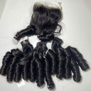 Expédition rapide, mèches bouclées naturelles avec fermeture, super double trame, cheveux vierges vietnamiens bruts, qualité de luxe - Product Image 5