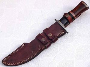 มีดล่าสัตว์เหล็กดามัสกัสแบบสั่งทำพิเศษ |   มีดปลายแหลมแบบมีด้ามจับไม้  ด้ามจับแบบเต็มด้าม  เครื่องมือสำหรับกิจกรรมกลางแจ้ง คุณภาพราคาประหยัด - Product Image 5