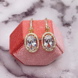 Pendientes de oro de 14kt creados en laboratorio IGI/GIA Lab Grown Oval Diamonds Joyería de diamantes con estilo Boda Regalos de plata esterlina de moda - Product Image 1