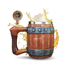 100% Leakage Proof Beer Mug Made of Wood And Steel With Handle <b>Tankard</b> Wooden Beer Mug Hot Selling Mug For Home Hotel Restaurant - Product Image 4