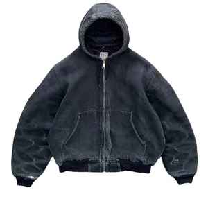 Sweat à capuche oversize en molleton épais et écologique pour homme, 450g, style vintage streetwear, personnalisable, vente en gros - Product Image 4
