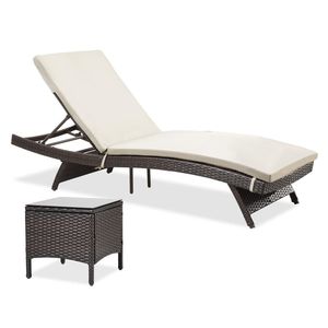 Ensemble de chaises longues en rotin pour se prélasser au soleil en extérieur - Product Image 2