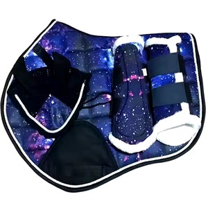 Ensemble de tapis de selle pour cheval anglais personnalisable de haute qualité, avec protège-oreilles, protège-encoches et protège-ventres en polyester polaire pour l'équitation western et le saut d'obstacles - Product Image 4