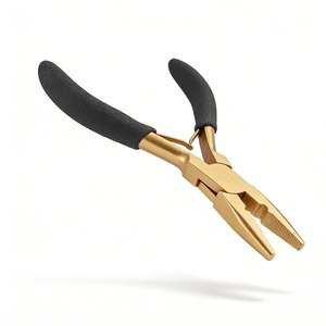 Hair Extension Pliers for <b>Micro</b> Beads Anti-Slip Microlink Pliers <b>Machine</b> Double Weft Remy Hair Pre-Bonded Tinsel Removal - Product Image 1