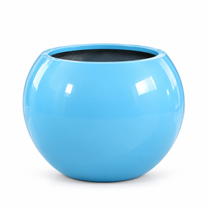 Modern <b>Large</b> Fiberglass <b>Planter</b> With UV Resistant Coating Round Outdoor Garden Pot Premium Decorative Container For Home Patio - Product Image 4