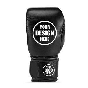 Gants de boxe personnalisables en cuir PU noir avec fermeture pour adultes, sangle de poignet réglable, impression filigrane, Econex Sports - Product Image 6