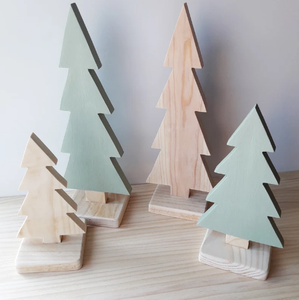 <b>Wood</b> Display Christmas Tree Set <b>Wood</b> Table Decoration Gift for Woodland <b>Nursery</b> Minimalist Children's Room Festival <b>Decor</b> - Product Image 3
