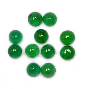 Lot de perles de bijoux certifiées, émeraudes naturelles rondes cabochon, calibrées, non traitées - Product Image 6