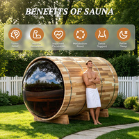 Estancia Ranch Wellness Hub: Sauna Panorámica de Cedro Rojo con Porche para Explotaciones Rurales de Lujo en Argentina, con WiFi Inteligente y Certificación ETL