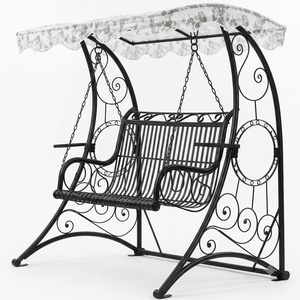 Chaise suspendue de jardin en fer forgé galvanisé à chaud, résistante à la rouille, de style victorien, pour 2 personnes - Product Image 1