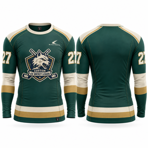 Camiseta de Hockey sobre Hielo Personalizada Blackthorn para Hombre, Sublimada, Ajustada, de Manga Larga, que Absorbe la Humedad, Verde, para Equipos - Product Image 3