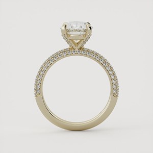 Custom 14K Solid Gold Oval Lab Grown <b>Diamond</b> Engagement <b>Ring</b> with Pave Accent Classic Delicate Bridal Anniversary <b>Ring</b> Wholesale - Product Image 3