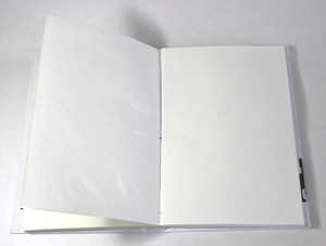 Cuaderno de Tapa Dura de Papel de Algodón Hecho a Mano, Blanco con Estampado de Bulldog Francés Negro, Elegante y Personalizable - Product Image 3