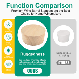 Bouchon conique en bois de peuplier pour fût de vin bourbon, idéal pour les brasseurs et distillateurs (5 pièces) - Product Image 4