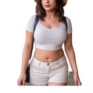 Giá bán buôn dệt kim Crop Tank cami rắn tùy chỉnh thiết kế của phụ nữ ngắn áo len & t Áo sơ mi biểu tượng tùy chỉnh Nhà cung cấp từ BD - Product Image 3