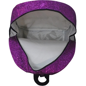 Cheerleading Backpack Custom Purple Glitter Sparkle Black Trim Silver Zipper Mesh <b>Pocket</b> Squad OEM - Product Image 4