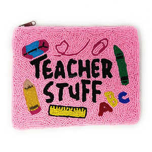 Beaded Coin Purse Handmade <b>Teacher</b> Stuff Design Custom Zipper Wallet <b>Gift</b> <b>Bag</b> Women Girls School Use Compact Portable Creative - Product Image 1