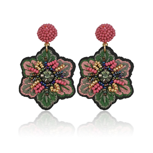 Joyería Étnica Colorida con Flores Bordadas a Mano, Ligera, de Algodón con Cuentas, de Alta Calidad, Personalizable, MULTI CRAFT - Product Image 6