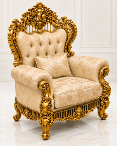 Muebles de Madera Tallados a Mano de Lujo para Sala de Estar, Juego de Sofás Tallados en Oro Real de Lujo 3+1+1 | Sala de Estar de Estilo Barroco - Product Image 4