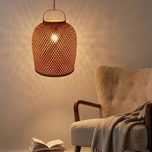 Lámpara Colgante de Bambú Tejido Natural, Pantalla de Cesta, Candelabro Ecológico, Decoración Tropical para el Hogar y Dormitorio, Suministro al por Mayor - Product Image 6