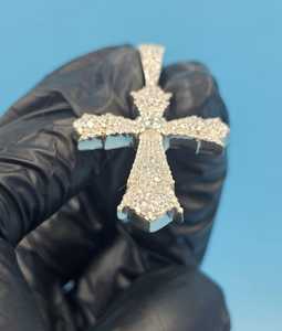 Pendentif Croix en Moissanite, Bijou Chrétien Religieux, Pendentif Hip Hop Iced Out en Argent 925, Cadeaux Baptismistes - Product Image 2