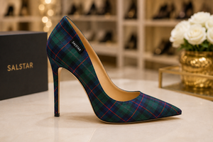 Escarpins à talons aiguilles personnalisés à motif écossais |   Chaussures habillées écossaises pour femmes |   Fournisseur en gros - Product Image 3