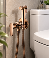 Ensemble de pistolet de pulvérisation pour bidet mural en laiton avec tuyau flexible de 120 cm, eau chaude et froide pour salle de bain