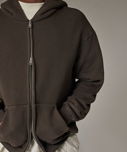 Sudadera con capucha extragrande prémium con cremallera y logotipo personalizado para hombre, de algodón grueso y forro polar, estilo urbano, fabricante mayorista OEM - Product Image 6