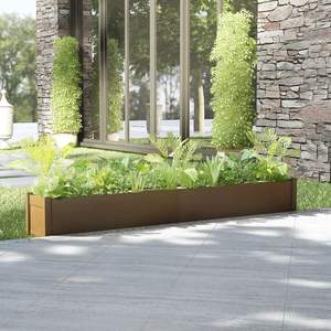 Maceta Grande Apilable de Madera de Pino Sólido Color Marrón Miel, Elegante Accesorio de Jardín - Product Image 1