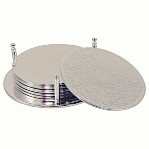 Posavasos Metálicos Exclusivos al por Mayor, Posavasos de Metal con Patrón de Mandala Grabado a Mano para Decoración de Mesa en Hoteles, Restaurantes y Hogares - Product Image 3