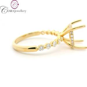 NOUVEAU MODÈLE 18K Au750 Blanc/Jaune/Or Rose & Bague de fiançailles bicolore 0.40CT Diamant Naturel Forme Mariage Fête Anniversaire - Product Image 4