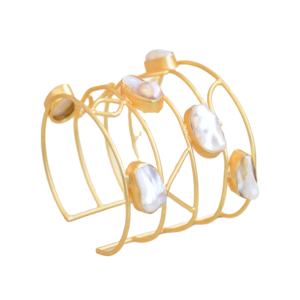 Pulsera Ajustable de Latón Chapada en Rodio, Joyería de Moda Unisex Hecha a Mano, Lista para Enviar al por Mayor - Product Image 1