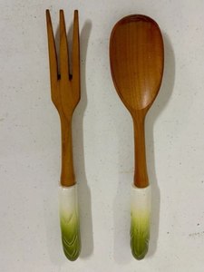 Wooden <b>salad</b> server set natural wood spoon fork <b>salad</b> mixing serving utensils eco friendly kitchen <b>tool</b> - Product Image 6